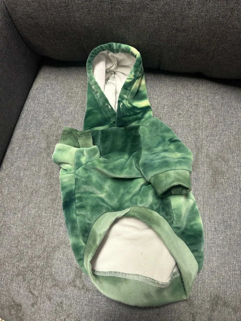 Spark Paws Green Tie-Dye Velvet Dog Hoodie